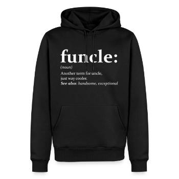 funcle Graphique - Sweat à capuche Premium bio Homme - noir - Devant - Nico (187cm)