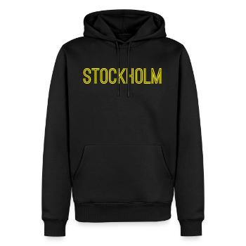 Stockholm - Sweat à capuche Premium bio Homme - noir - Devant - Nico (187cm)