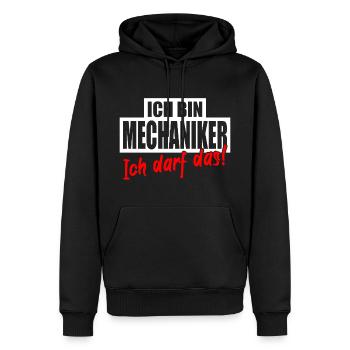 Mechaniker Schrauber Werkstatt Lustig Spruch - Männer Premium Bio Hoodie - Schwarz - Vorne - Nico (187cm)