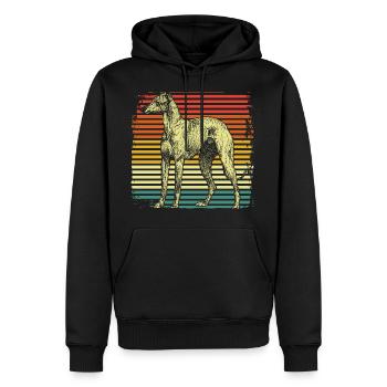 Chien chien lévrier - Sweat à capuche Premium bio Homme - noir - Devant - Nico (187cm)