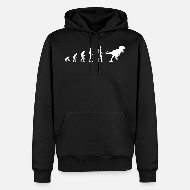 Dinosaurier – Evolution - Männer Premium Bio Hoodie - Schwarz