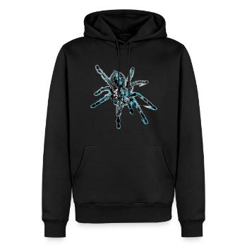 Araignée tigre bleu, araignée - Sweat à capuche Premium bio Homme - noir - Devant - Nico (187cm)
