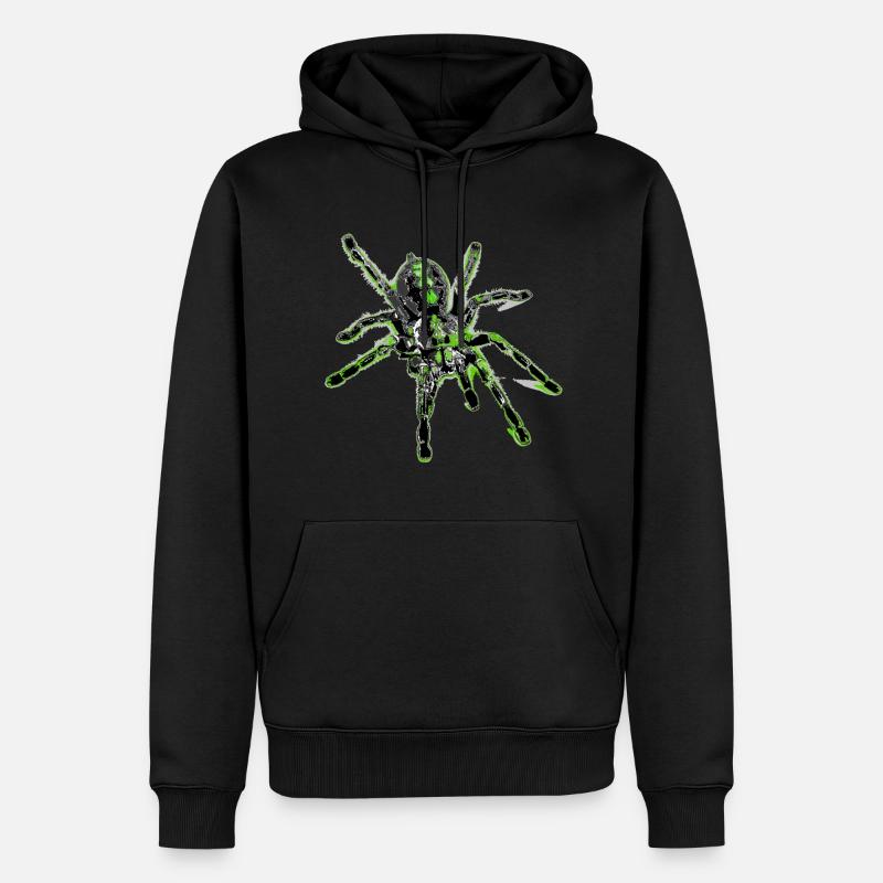 Araignée tigre vert, araignée - Sweat à capuche Premium bio Homme - noir