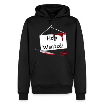 Help Wanted - Men’s Premium Organic Hoodie - black - Front - Nico (187cm)