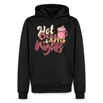 Hot cocoa movie nights Cocoa Chocolate Film Cinema - Men’s Premium Organic Hoodie - black - Front - Nico (187cm)