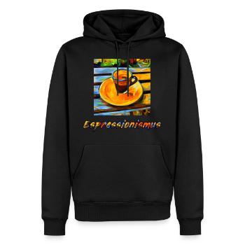 Expressionismus Espresso ergibt Espressionismus - Männer Premium Bio Hoodie - Schwarz - Vorne - Nico (187cm)