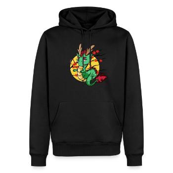 Dragon Kawaii - Sweat à capuche Premium bio Homme - noir - Devant - Nico (187cm)