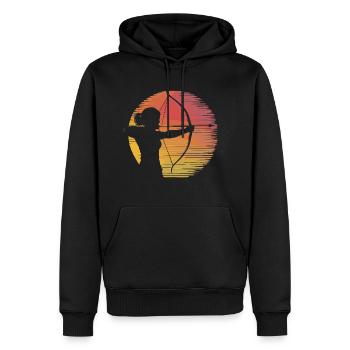 Bogenschützin vintage silhouette - Männer Premium Bio Hoodie - Schwarz - Vorne - Nico (187cm)