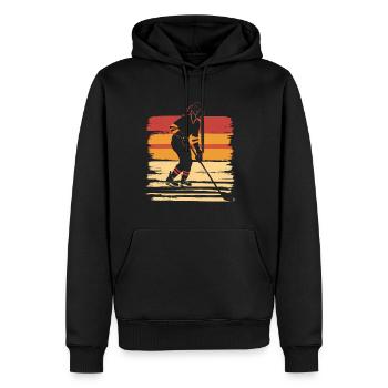 Hockey sur glace Joueuse de hockey sur glace - Sweat à capuche Premium bio Homme - noir - Devant - Nico (187cm)