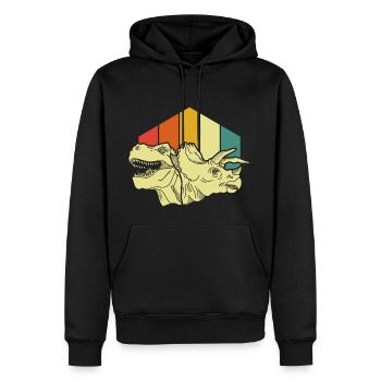 Dinosaur Triceratops T-Rex - Men’s Premium Organic Hoodie - black - Front - Nico (187cm)