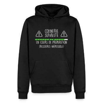 Connerie suivante téléchargement en cours - Sweat à capuche Premium bio Homme - noir - Devant - Nico (187cm)