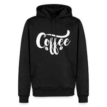 Coffee - Männer Premium Bio Hoodie - Schwarz - Vorne - Nico (187cm)