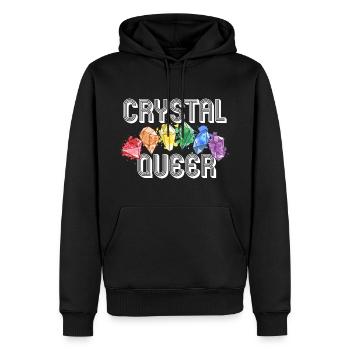 Crystal Queer Gay Pride Rainbow Crystals - Men’s Premium Organic Hoodie - black - Front - Nico (187cm)