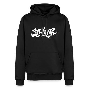 Wave style - Sweat à capuche Premium bio Homme - noir - Devant - Nico (187cm)