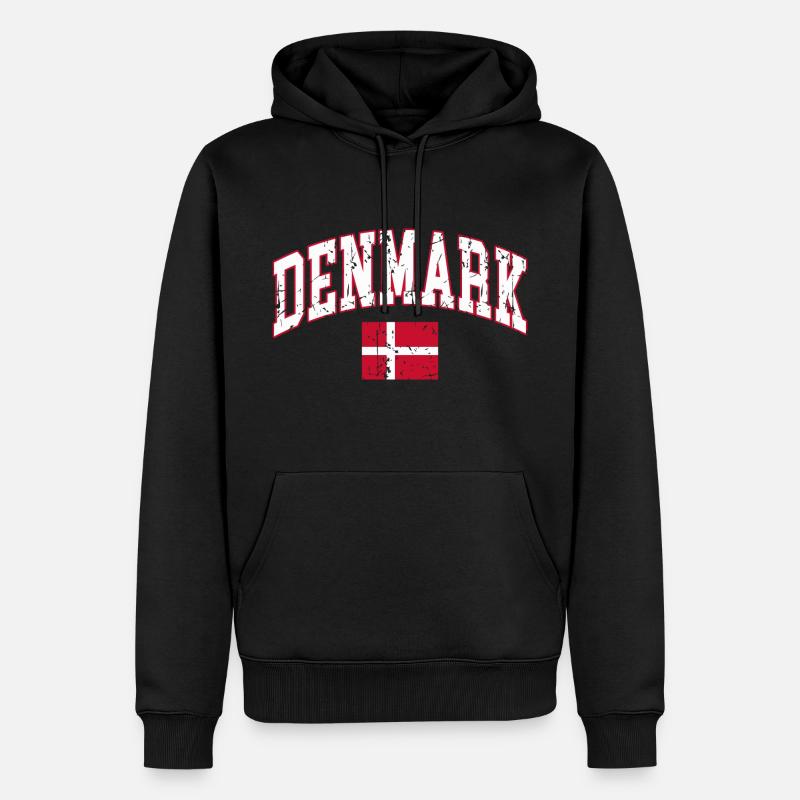 Danemark drapeau Danemark - Sweat à capuche Premium bio Homme - noir