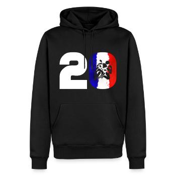Moto Nummer 20 Frankreich Motorrad Motorsport - Männer Premium Bio Hoodie - Schwarz - Vorne - Nico (187cm)