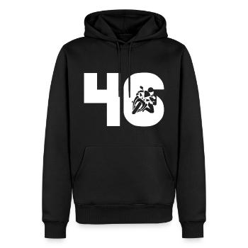 Motorsport Startnummer 46 Motorrad - Männer Premium Bio Hoodie - Schwarz - Vorne - Nico (187cm)