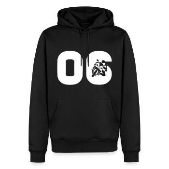 Motorsport Startnummer 6 Motorrad - Männer Premium Bio Hoodie - Schwarz - Vorne - Nico (187cm)