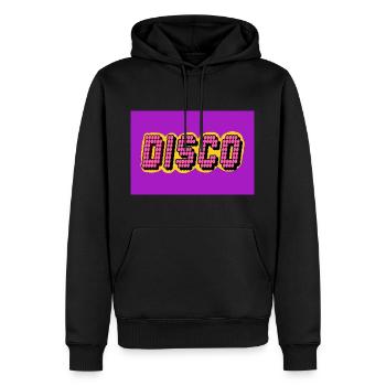 Amateurs de musique disco - Sweat à capuche Premium bio Homme - noir - Devant - Nico (187cm)