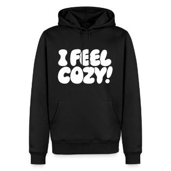 I Feel Cozy Feel-Good Design - Men’s Premium Organic Hoodie - black - Front - Nico (187cm)