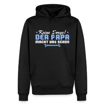 Papa macht das schon Vatertag - Männer Premium Bio Hoodie - Schwarz - Vorne - Nico (187cm)