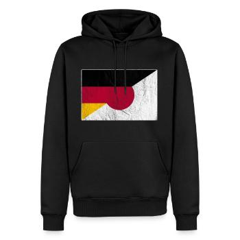 Vintage Allemagne Japon Flag Flag Football - Sweat à capuche Premium bio Homme - noir - Devant - Nico (187cm)