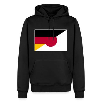 Allemagne Japon Double nationalité - Sweat à capuche Premium bio Homme - noir - Devant - Nico (187cm)