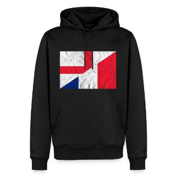 Vintage Angleterre France - Sweat à capuche Premium bio Homme - noir - Devant - Nico (187cm)