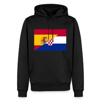 Espagne Croatie Drapeau - Sweat à capuche Premium bio Homme - noir - Devant - Nico (187cm)