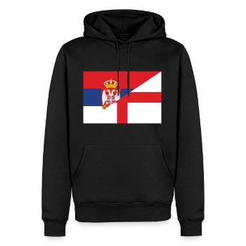Serbien England Flagge - Männer Premium Bio Hoodie - Schwarz - Vorne - Nico (187cm)