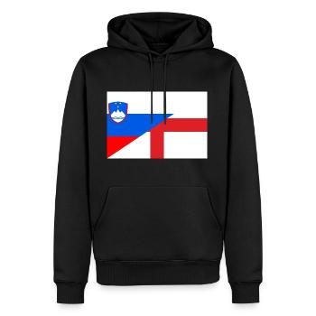 Serbien England Flagge - Männer Premium Bio Hoodie - Schwarz - Vorne - Nico (187cm)