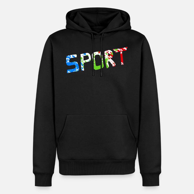 Sport - Männer Premium Bio Hoodie - Schwarz