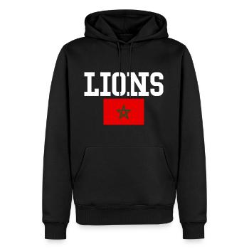 Marokkanische Löwen - Männer Premium Bio Hoodie - Schwarz - Vorne - Nico (187cm)