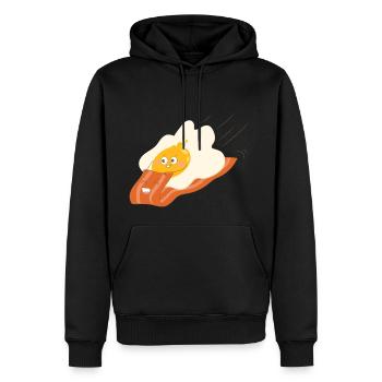 egg and bacon are flying - Men’s Premium Organic Hoodie - black - Front - Nico (187cm)