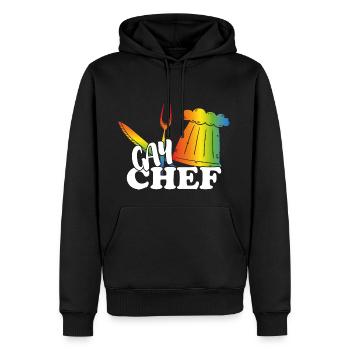 Schwuler Koch - Männer Premium Bio Hoodie - Schwarz - Vorne - Nico (187cm)