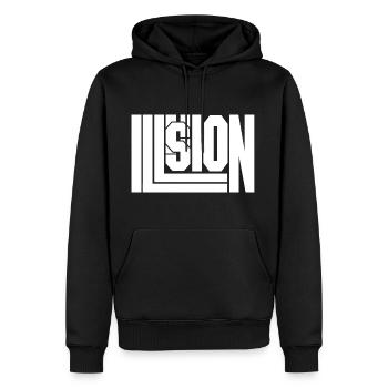 Illusion - Sweat à capuche Premium bio Homme - noir - Devant - Nico (187cm)