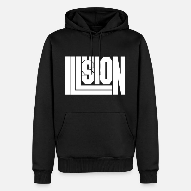 Illusion - Männer Premium Bio Hoodie - Schwarz
