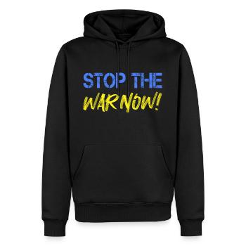 Stop the War Now! - Men’s Premium Organic Hoodie - black - Front - Nico (187cm)