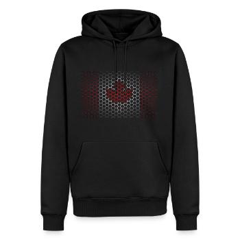 Drapeau du Canada Feuille d’érable Vacances au Canada - Sweat à capuche Premium bio Homme - noir - Devant - Nico (187cm)