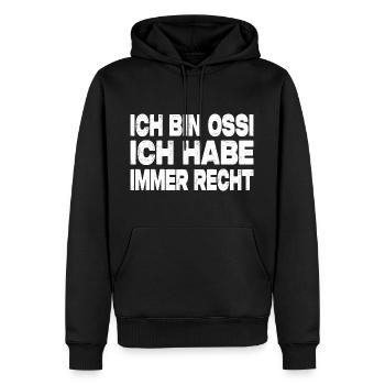 Ich Bin Ossi Ich Habe Immer Recht - Männer Premium Bio Hoodie - Schwarz - Vorne - Nico (187cm)