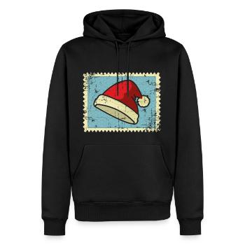 Weihnachtsmann Briefmarken - Männer Premium Bio Hoodie - Schwarz - Vorne - Nico (187cm)