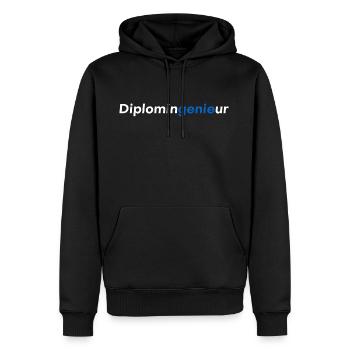 Diplomingenieur (Dipl Ing = Genie) - Männer Premium Bio Hoodie - Schwarz - Vorne - Nico (187cm)