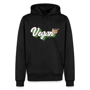 Abeille végétalienne - Sweat à capuche Premium bio Homme - noir - Devant - Nico (187cm)