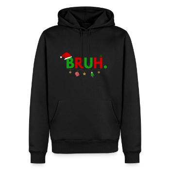 Bruh Meme Funny Saying Bro Greeting Teens Boys Men - Men’s Premium Organic Hoodie - black - Front - Nico (187cm)