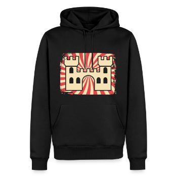 Ritter Burg - Sweat à capuche Premium bio Homme - noir - Devant - Nico (187cm)