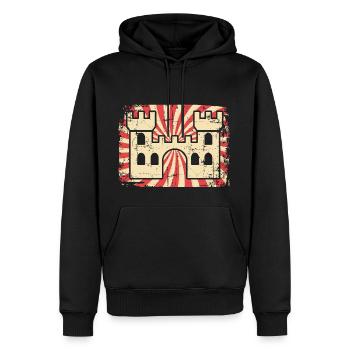 Château - Sweat à capuche Premium bio Homme - noir - Devant - Nico (187cm)