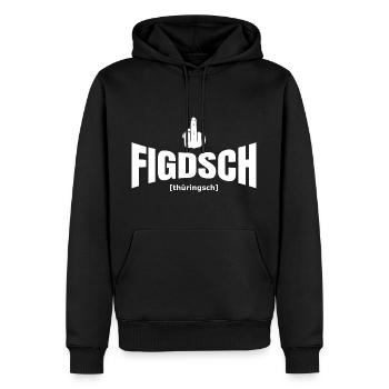 Thüringer Mittelfinger - Männer Premium Bio Hoodie - Schwarz - Vorne - Nico (187cm)