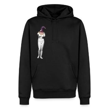 Ms. Pigeon - Männer Premium Bio Hoodie - Schwarz - Vorne - Nico (187cm)