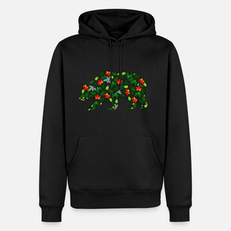 Blattbär - Männer Premium Bio Hoodie - Schwarz