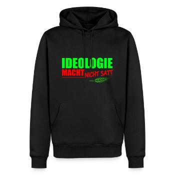 Ideologie Macht Nicht Satt - Männer Premium Bio Hoodie - Schwarz - Vorne - Nico (187cm)